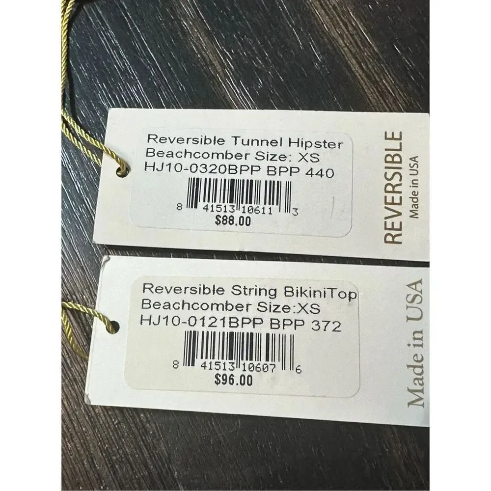 Helen Jon NWT size XS reversible bikini set Beachcomber peacock
